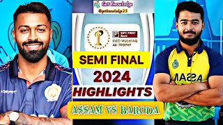 Assam 🆚 Baroda Semi Final Full Match Highlights 2024  Syed Mushtaq Ali Trophy  cricket viral [upl. by Macleod]