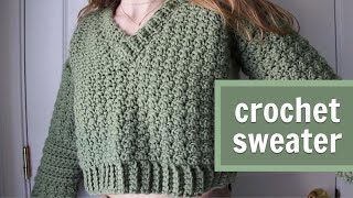 Simple Crochet Sweater Tutorial [upl. by Hahsi]