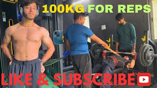 NEW BENCH PRESS PR LGGA DIYE BEFORE COMEPETITION 100Kg FOR REPS [upl. by Eciram]