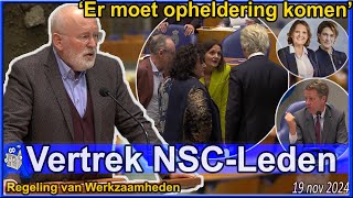 Oppositie wil debat nav opstappen NSCleden amp vermeende uitlatingen Ministerraad  Tweede Kamer [upl. by Atteuqahs]