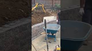 Massive Retaining Wall Transformation  Before and After construction backyard landscape [upl. by Ecnar619]