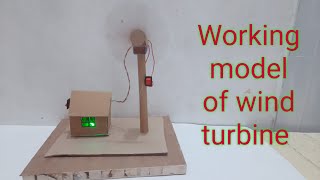 How to make working model of wind turbine from cardboard and paperWind mill school projectexhibi [upl. by Ursulina]