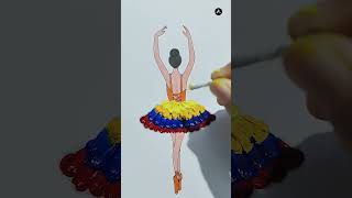 Colourful dress design drawing artist art satisfying ytshorts [upl. by Nosnej]