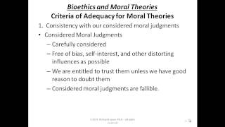 Bioethics 040406Consistency with Considered Moral Judgments [upl. by Ielak446]