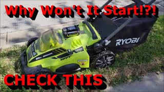 Ryobi 40v Lawn Mower Wont Start  What to Check and Why [upl. by Lamonica]