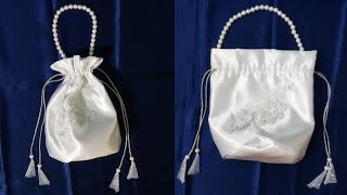 HOw to make a Potli bag purse at home  Bridal hand bag making at home  Potli bag kaise banaye [upl. by Lodi]