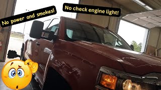 2015 Duramax No power and heavy smoke from the tailpipe Unable to accelerate NO BOOST [upl. by Mini923]