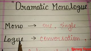 Dramatic monologue BA part1  dramatic Monologue in English literature [upl. by Davie]