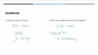 Metric Conversions Converting micrograms mcg to milligrams mg mcg to mg [upl. by Einnol]