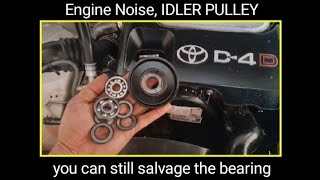 How to Identify Engine Noise IDLER Pulley D4D toyota [upl. by Innavoeg]