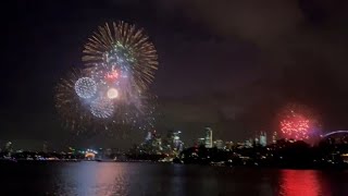 Sydney Harbour lights up with NYE fireworks [upl. by Anelegna]