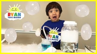 DRY ICE BOO BUBBLES Science Experiments for kids to do at home [upl. by Karalee]