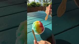 Hawaiian Rainbow Shaved Ice 💙💛❤️ hawaii hawaiianfood travel traveltiktok travelvlogger fyp [upl. by Anialram]