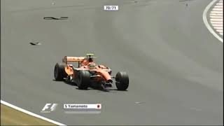 Giancarlo Fisichella amp Sakon Yamamoto Crash  2007 Formula One Brazilian Grand Prix [upl. by Collayer]