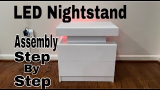 LED Nightstand Assembly  Unboxing  StepbyStep [upl. by Oettam198]