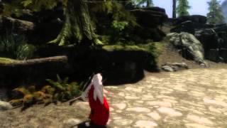 TES V Skyrim Cloth Physics for Miko Sleeves [upl. by Verras971]