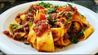 PAPPARDELLE AL CINGHIALE wild boar ragù original recipe from Tuscany [upl. by Velvet165]