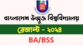 BOU BABSS Result 2024 How To Check Bangladesh Open University BABSS Result 2024 [upl. by Yoong]