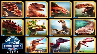 ALL EPIC DINOSAURS JURASSIC WORLD ALIVE [upl. by Pelaga]