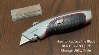 How to Replace the Blade in a Trojan Quick Change Utility Knife [upl. by Lefton913]