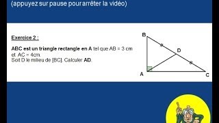 triangle rectangle et cercle circonscrit 2 4ème [upl. by Madai679]