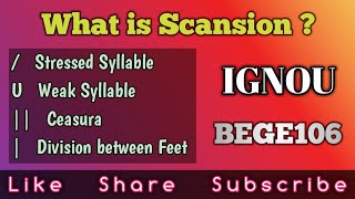 Scansion  How to mark Scansion IGNOU  BEGE106  MyStudyTime [upl. by Margret]