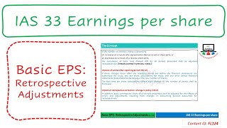 Lecture Basic EPS Retrospective Adjustments  IAS 33 FL124 [upl. by Jerri]