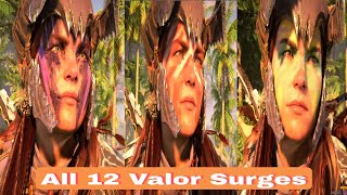 All 12 Valor Surges  Horizon Forbidden West PS5 [upl. by Ahsyekal]