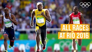 Rio 2016 🏃‍♂️ ALL Usain Bolt individual races 🥇🥇🥇 [upl. by Florin]