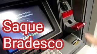 Como fazer saque no caixa eletrônico Banco Bradesco  Chave de segurança [upl. by Lisetta]