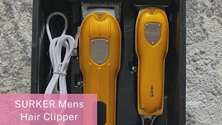 SURKER Mens Hair Clipper Review  Professional Hair Trimmer Barber Clipper Set [upl. by Lrae]