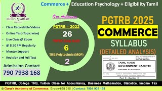 PGTRB Commerce Syllabus 2025  New Released pgtrb commerce trb [upl. by Maryly]