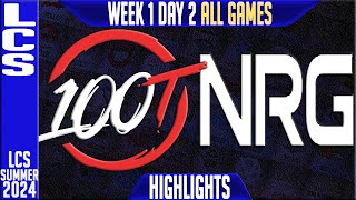 100 vs NRG Highlights ALL GAMES  LCS W1D2 Summer 2024  100 Thieves vs NRG Esports Week 1 Day 2 [upl. by Aivekal150]