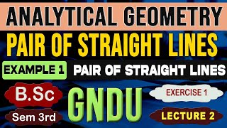 Pair Of Straight Lines bsc sem 3rd exercise a Analytical Geometry analyticalgeometry [upl. by Dare]