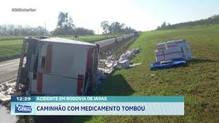 Acidente em Rodovia de Iaras caminhão com medicamentos tombou [upl. by Acinot497]