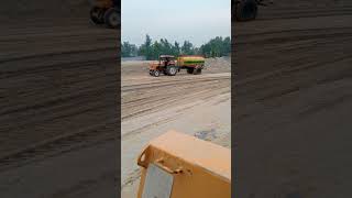 Tractor 🚜 water 💦 bosershortvideo road roller working youtubeshorts [upl. by Marcelline]