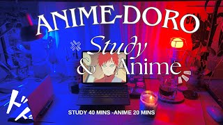 ANIMEDORO real time study with me with rain sounds 4020 mins [upl. by Minnaminnie]