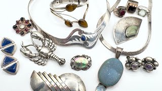 Stunning Vintage Sterling Silver Jewelry Discovered In An Online Auction Tiffany  Taxco  Gems [upl. by Itsur]