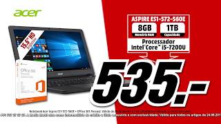 FINANCIAMENTO 0 JUROS  Acer ES1572560E  Office 365 Pessoal por 535€ [upl. by Caassi]