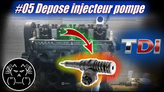 05 Dépose des injecteurs pompe Pumpe Duse [upl. by Eemak]