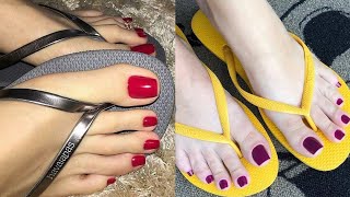 Excellent designs of toe nail colors Latest shiny toe nails pedicure colors trends for girls 2024 [upl. by Columba]