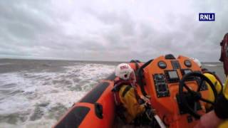 Porthcawl RNLI lifeboat practice veering down training in rough seas [upl. by Malo777]