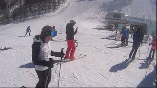 Skiing in La Thuile Italy 2024 San Bernardo to La Thuile [upl. by Freddy90]