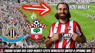 Newcastle 10 Southampton match vlog  CRAZY PREMIER LEAGUE RED CARD OPENING DAY DRAMA [upl. by Scully]