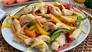 Salteado de Pollo con Verduras Fácil Rápido y Delicioso [upl. by Notsud]