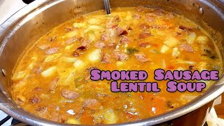 Smoked Sausage Lentil Soup [upl. by Nahgiem152]