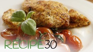 Italian Chicken Schnitzel  WIth a Parmesan herb crust By RECIPE30com [upl. by Bekelja]