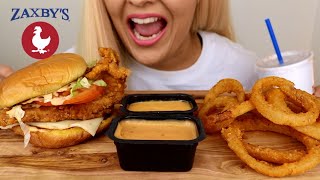 ZAXBYS SOUTHWEST CHIPOTLE SANDWICH AND ONION RINGS ASMR MUKBANG NO TALKING [upl. by Kostman]