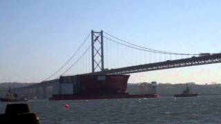 HMS Queen Elizabeth Aircraft Carrier Section Forth Road Bridge Firth Of Forth Scotland May 25th [upl. by Relyhs]