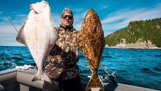 Remote Halibut Fishing in Alaska  Catch and Cook [upl. by Annaear]